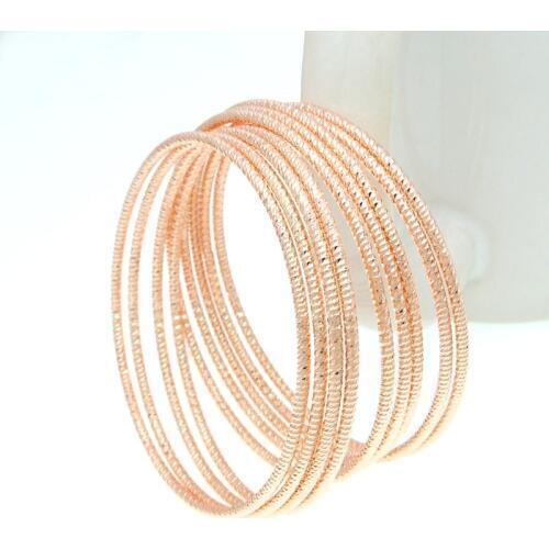 6PCS Wholesale Simple Gold Bangles Women African Jewelry Cuff Bracelets Femme Accesorios Mujer Pulseiras Mulheres Bangals B0300