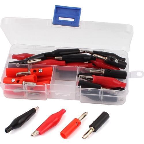BMBY-40pcs Red Black Crocodile Alligator Test Clips And Banana Plug