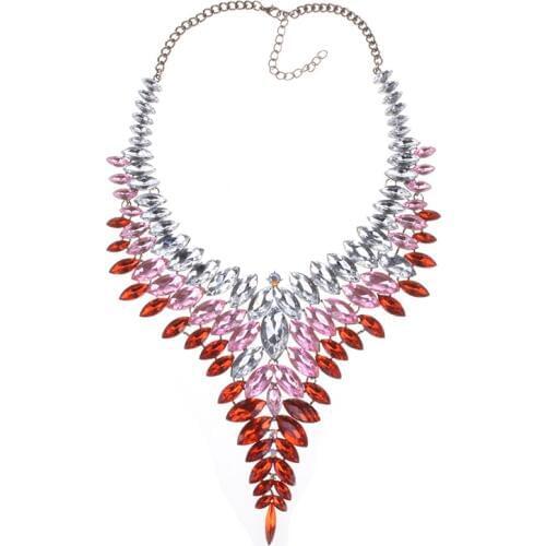 PPG&PGG Big Chunky Choker Necklace Women Fashion Jewelry Crystal Bib Statement Collar Necklaces Best Christmas Gift Wholesale