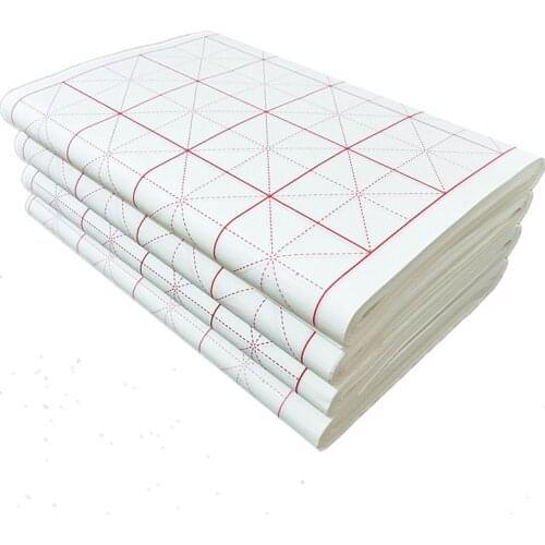 Calligraphy Paper Rijstpapier Bamboo Xuan Paper with Grids Chinese Raw Rice Paper for Beginner Calligraphy Practice Papel Arroz