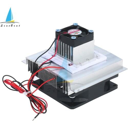 DC 12V 60W Thermoelectric Peltier Refrigeration Cooler Semiconductor Air Conditioner Cooling System DIY Kit with Fan