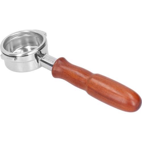 Bottomless Portafilter 58mm Stainless Steel Coffee Filter Holder with Wooden Handle for La Marzocco Coffee Machine Accessory