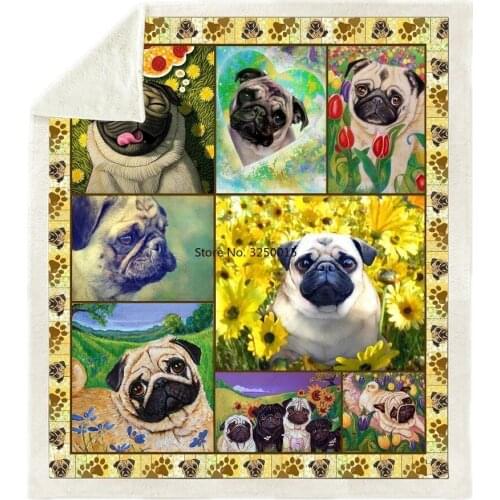 Sofa Cushion Yoga Mat Blanket Picnic Blanket Thick Double-layer Plush Anime Dog 3d Print Carry Blanket Wholesale Custom pattern