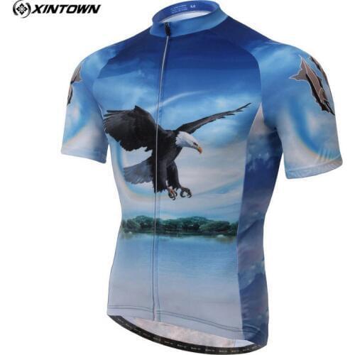 XINTOWN Team Eagle Cycling Bike Short Sleeve Top Shirt Clothing Bicycle Sportwear Jersey Size S-4XL