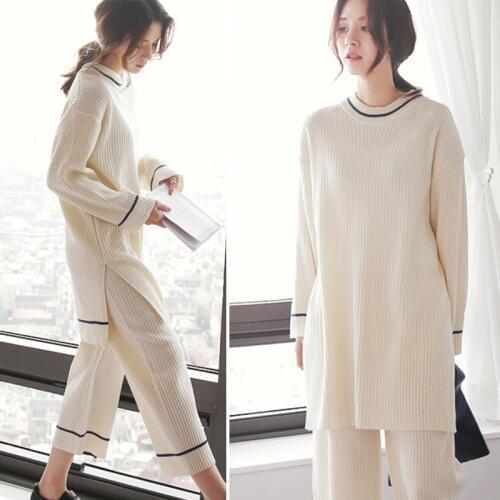 New models Spring and autumn striped cotton Home service women Korean female casual loose simple comfort women workout suit