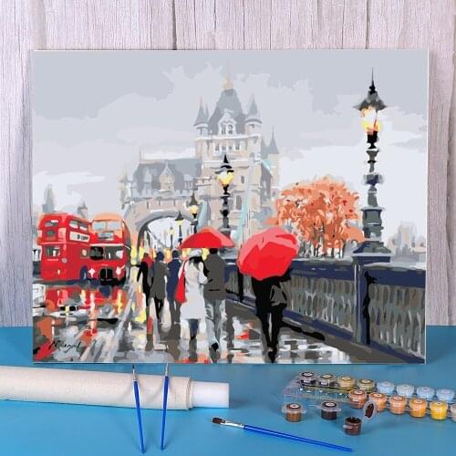 Landscape Painting By Numbers Set Oil Paints 40*50 Boards By Numbers New Design Crafts Adults Handiwork Handicraft Drawing