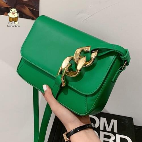 Beibaobao 2021 Beautiful Fashion Ladies Handbags Purse Thick Chain Design PU Leather Flap Crossbody Shoulder Bags For Women