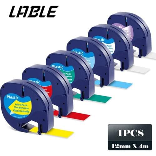 Labelife 91201 12267 91200 Compatible for DYMO LetraTag Label Tapes Black on White 16951 91203 Plastic Tape for LT-100H LT-100T