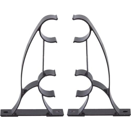 Hot 2021 2pcs/Set Aluminium Alloy Window Curtain Drapery Rod Poles Holders Brackets Strong Curtain Support Bracket Base Durable