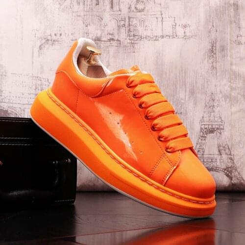 Fashion 2021 New Arrival Sneakers Mens Fluorescent Orange White Green Flat Shoes Designer Hip-Hop Punk Sneakers Zapatos Hombre