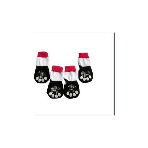 Soft Warm Pet doggy shoes antislip Socks Cotton knitting wool Pet Cat Puppy Socks with dog footprints Dog Socks