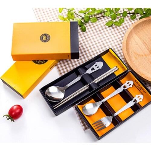 Dinnerware set Smiley face hollow round spoon two-piece stainless steel cutlery spoon set silverware set tableware eco friendly