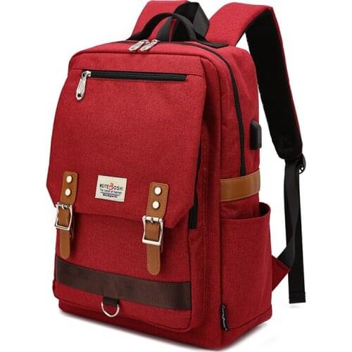 New Korean USB Boy Girl Book Bags Teenagers Student Women Men Laptop Travel Backpack