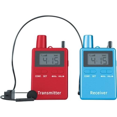 One set Wireless Tour Guide System Two Way Communication system Walkie Talkie with microphone and earphone for touring training