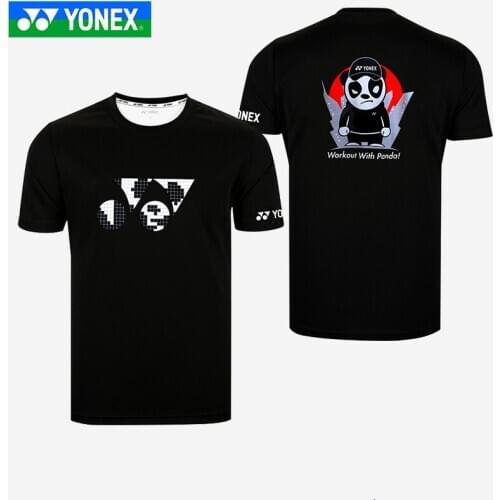 Original Yonex Badminton Jersery Quick Dry Panda Short Sleeve Sportswear Shirt 115150