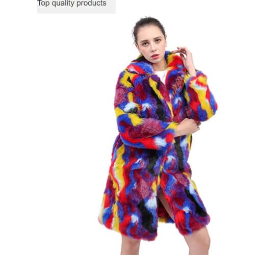 Faux Fur Coat Women Fluffy Warm Long Rabbit Fur Coat Winter 2020 Plus Size Female Jackets Overcoat Outerwear chaqueta mujer