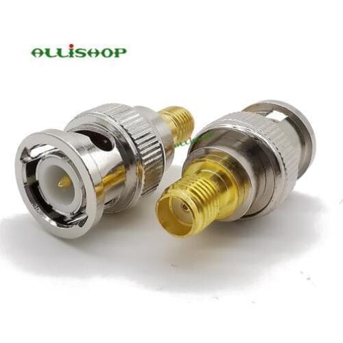 ALLISHOP BNC Male Plug to SMA Female Jack RF Adapter Connector BNC Plug SMA Jack Straight Coax Adapter