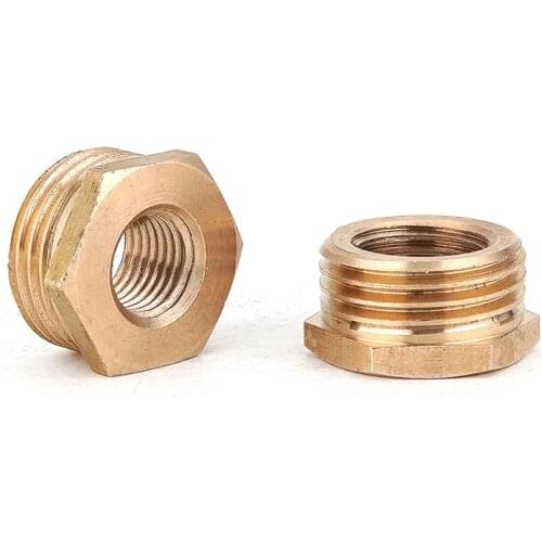 1/8" 1/4" 3/8" 1/2" 3/4" 1" BSP Male To Female Thread Brass Reducer Bushing Reducing Pipe Fitting Coupler Connector Adapter