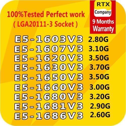 E5-1650V3 E5-1660V3 E5-1680V3 E5-1620V3 E5-1630V3 E5-1603V3 E5-1607V3 Xeon Processor Offcial Version PC Computer CPU Server