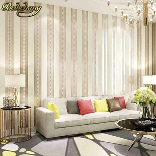 Beibehang stripe wallpaper roll Simple sofa background living room wallpaper bedroom sofa tv backgroumd flooring wall paper roll