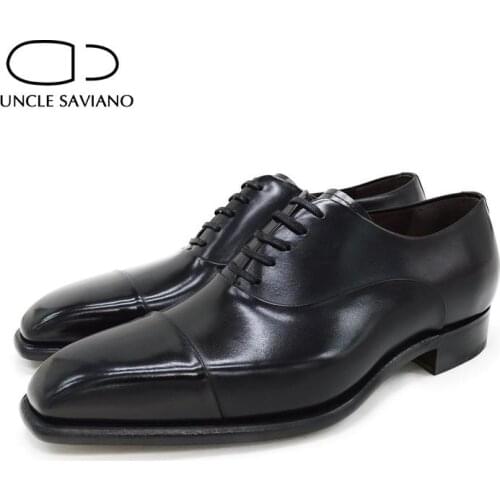 Uncle Saviano Oxford Dress Formal Best Men Shoes Black Office Original Wedding Man Business Shoe Designer Leather Mens Shoes