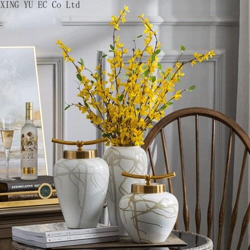 Home Decoration Vases Simulation Flowers Dried Flowers Flower Arrangement Ornaments Living Room Ceramic Vase Ornaments Simple
