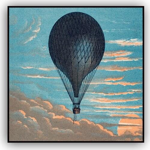 The Hot Air Balloon Vintage Poster Paris French Le Ballon Advertising Poster Wall Art Retro Canvas Print Picture Home Decoration