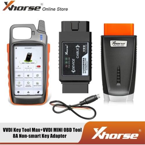 Xhorse VVDI Key Tool Max + VVDI MINI OBD Tool + 8A Non-smart Key Adapter+Renew Cable for VVDI Mini Key Tool