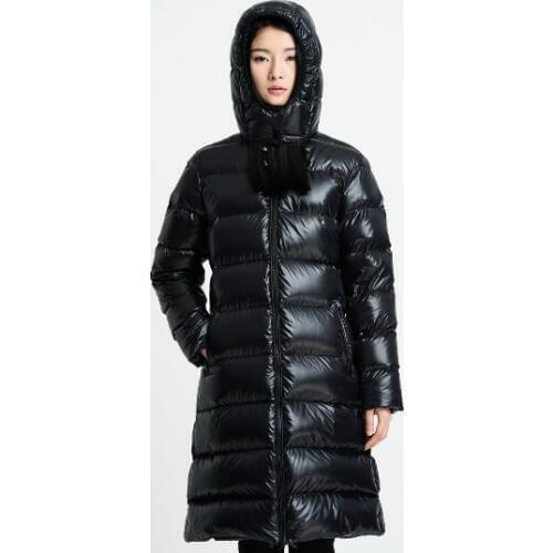 Plus Size Women Down Coat Jacket Hood Woman Down Coat Shiny Black Winter Coat Women Coat