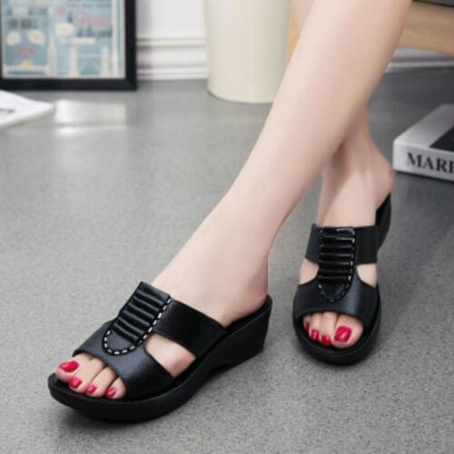 NEW Summer Mother Sandals Fashion Ladies Soft and Comfortable Casual Large Size Shoes Woman Slope with Slippers W04