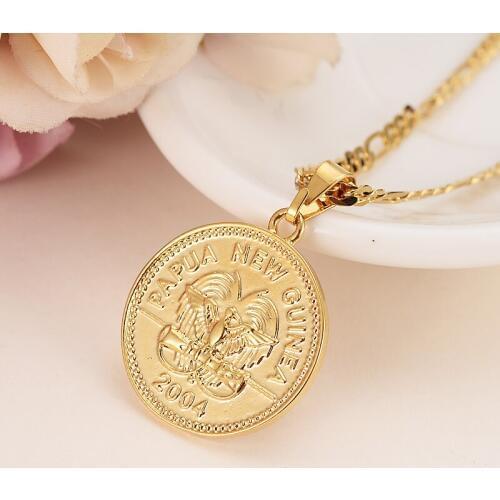 Gold figaro chain PNG 1cent coin pendant EarringsWomen Party african butterflyBird of Paradise wedding Jewelry girls charm