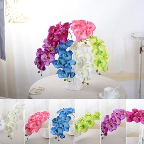 10pcs Artificial Silk White Orchid Flowers Butterfly Moth Fake Flower for Wedding Party Home Festival Decoration