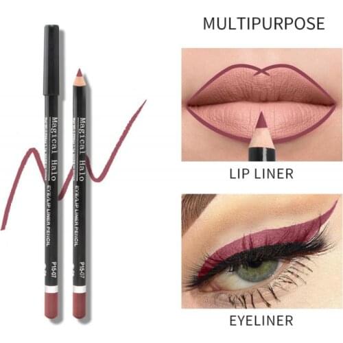 10Pcs Matte Wooden Lip Liner Lasting Waterproof Not Fade Lipstick Pen Easy To Wear Moisturizing Natural Lipstick Tool TSLM1