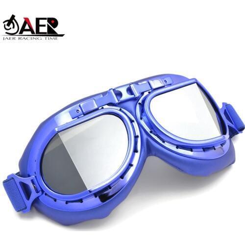 JAER 100% Helmet Goggles With Anti-UV Lens Vintage Pilot Biker Leather Snowboard Goggles Mask For Motorcycle Dirt Bike ATV