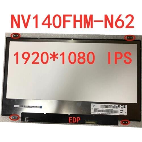 14.0 Inch Laptop LCD Screen For BOE NV140FHM-N62 V8.0 00NY446 LED Display Panel 1920x1080 IPS EDP 30 PINS Matrix