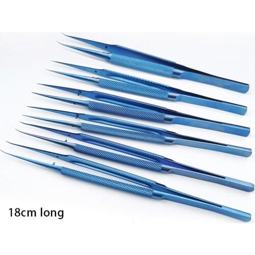 18cm Titanium Ophthalmic Forceps Tweezers Round Handle Ophthalmic Instruments