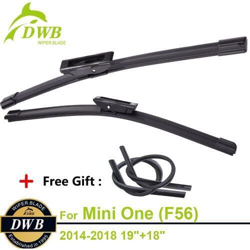 2PCS ECO Wiper Blades for Mini One (F56) Hatch 2014-2018 19"+18", Free 2pcs Rubbers, High Quality ISO9001 Natural Rubber