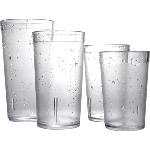 4 PCS Acrylic Transparent Frosted Hotel bar Beer Whiskey Beverage Juice Cup Mug Drinking cup Hotel Supplies Brush Cup