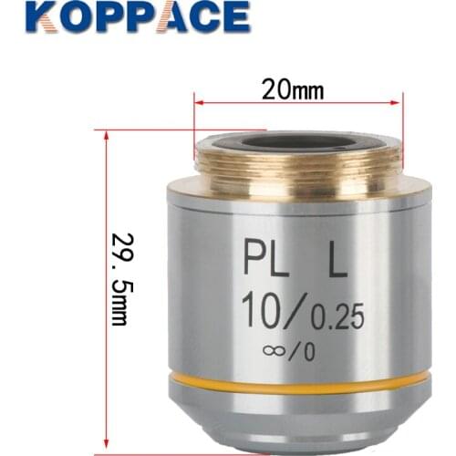 KOPPACE PL10X/WD20.2 Infinity Long Working Distance Flat Field Achromatic Metallographic Objective Installation Port 20mm