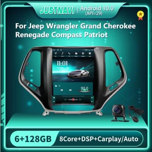Autoradio Tesla Style Car Radio For Jeep Wrangler Grand Cherokee Renegade Compass Patriot 2013-2018 Carplay WiFi 4G Navigation