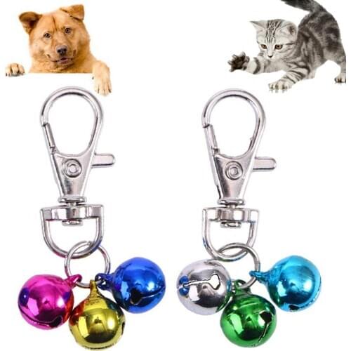 Safety Dog Cat Puppy Collar 3Pcs Bells Buckle Hanging Pendant Decor Pet Supplies Ошейник-колокольчик для собак
