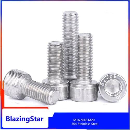 M16 M18 M20 304 Stainless Steel Hexagon Screw Head Socket Screw Bolt