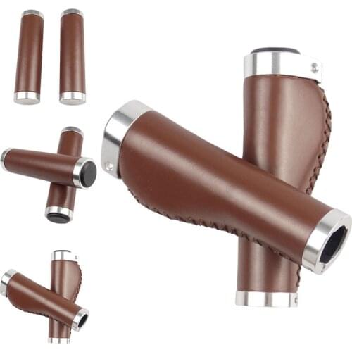 1 Pair Vintage road Bike Handlebar Cover Pu Leather Mountain Bike Retro Handle Non-slip Bicycle Cycling Accessories
