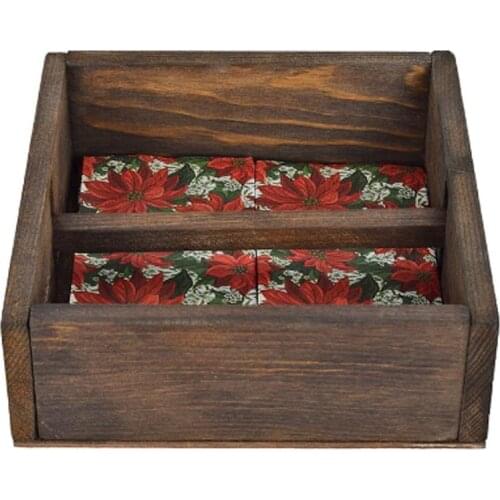 Wooden Desktop Decor Napkin Holder