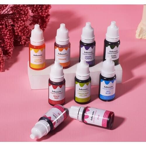 24Colors Epoxy UV Resin Coloring Dye Liquid Epoxy Pigment Resin Colorant Fading Resistance10ml Translucent Make Jewelry Pigment