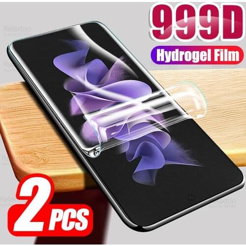 2pcs For Samsung Galaxy Z Flip3 5G Hydrogel Film Curved Screen Protector Samung Z Flip 3 ZFlip3 Soft Protective Films Not Glass