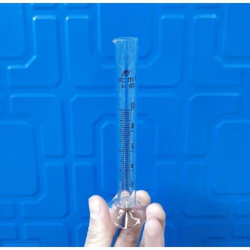 2pcs High borosilicate glass measuring cylinder,Capacity 10ml,Graduated Glass Laboratory Cylinder