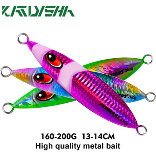 KATYUSHA 1PC Metal Jigs 160g-200g Fishing Lure 8 Color Fishing Bait 13cm-14cm Casting Lure Deep Sea Jigging Hard Fishing Tackle