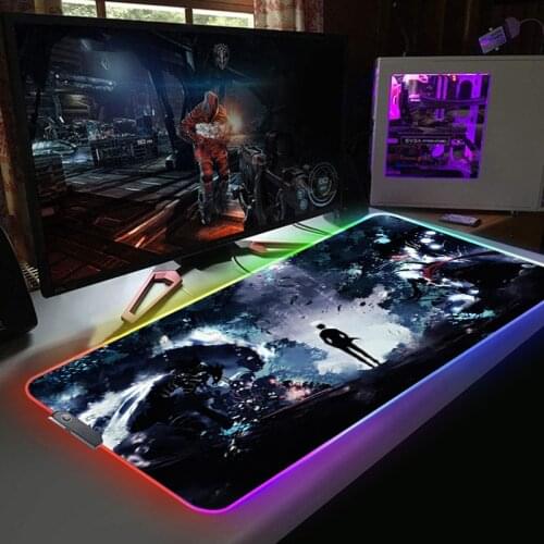 Solo Leveling LED Gaming Pad Mouse Anime Sexy Mousepad RGB for Computer Accessories Gamer Colorful Glow Keyboard Carpet Desk mat