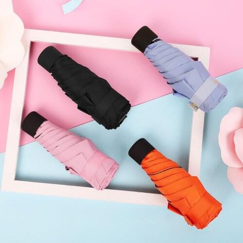Mini Umbrella Windproof anti-UV Protection 5Folding Umbrella Portable Travel Rain Women Umbrella Pocket Umbrella